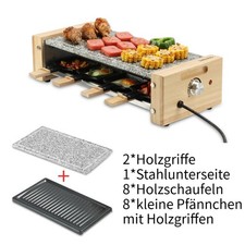 Raclette Grill 8 Personen Steinplatte+Grillplatte Tischgrill Elektrogrill 