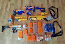 Nerf Sammlung 5 Blaster 164 Pfeile 10 Magazine + Zubehör Konvolut