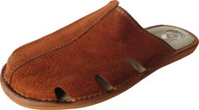 Hausschuhe Latschen Schlappen Bequeme G.44, Echt Wildleder BRAUN *2-te Wahl*