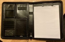 Leathario A4 Konferenzmappe Schreibmappe Portfolio Dokumentenmappe Mappe Block