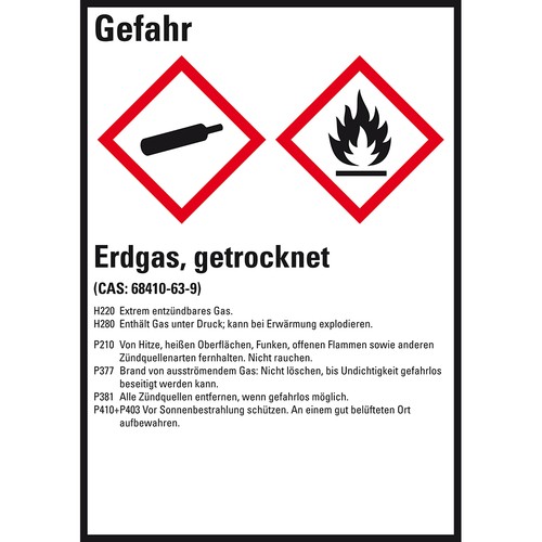 Aufkleber ghs etikett - aufkleber, erdgas