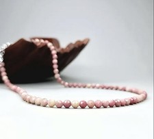 ✅ Rhodonit Edelstein Halskette Facettiert 3mm Natur Stein Perlen Kette Damen✅