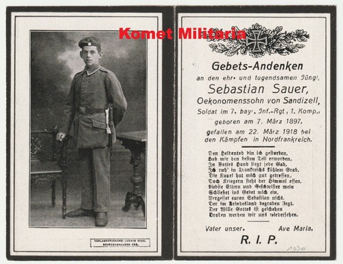 Sterbebild death card - sterbebild-death,