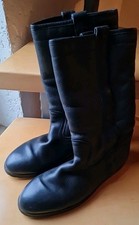 Herren Winter Lederstiefel, schwarz, warm gefüttert, Gr. 44 für schmalen Fuß