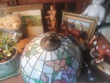 TIFFANY LAMPE FARBENFROH GROSSER SCHIRM AUS JUGENDSTILVILLA SUCHT LIEBHABER/IN