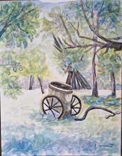 Aquarellbild gebraucht 32 X 41