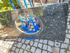 Bad Naturstein Arbeitsplatte Waschtisch Waschtischplatte schwarz Granitplatte