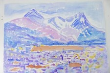 Wilhelm Klußmann Aquarell 1995 sig. Pfaffenkirchen 48x65cm N-1476