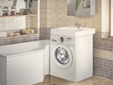 Design Mineralguß Aufsatzwaschbecken Delta Waschtisch für Waschmaschinen Weiß