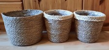 3 Blumen & Pflanzen Übertopfe Korb Seegras