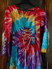 Tolles Batik Kleid " Jordash "  S M 36 38 40 bunt  Hippie Goa Yoga Meditation