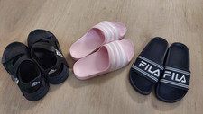 Adidas Sandalen und FILA Badeschlappen schwarz pink Gr 32/34 guter Zustand