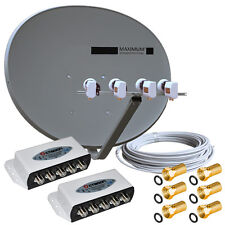 RUSSISCHE 2-Teilnehmer Sat Komplett Anlage MAXIMUM voreingestellt Deutsch/RUS