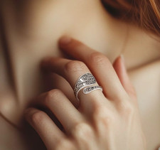 Sterlingsilber S925 Damensring Lebensbaum Design Ring für Damen Geschenk Verstel