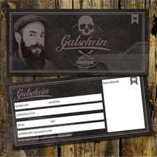 100 Barbier Gutscheine, Barbier Gutscheinkarten, Herrenfriseur Gutscheinkarten