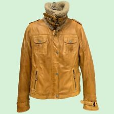 Damen Lederjacke mit Schnallenkragen v Mauritius Pilotenstil Gr.38 Cognac Jacke