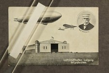 Luftschiffhalle Leipzig Zeppelin Luftschiffhafen Flugplatz  / AK 80