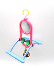 Schaukel mit Spiegel + Glocke Doppelschaukel Aktivspielzeug Vogel Wellensittich