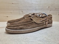 BUGATTI HERRENSCHUHE MOKASSIN-BOOTSCHUHE BOAT-SHOES SLIPPER GR:45 UK:10.5 BRAUN