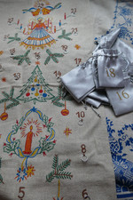 Adventskalender Handarbeit Stoff alt Weihnachten z.Befüllen Ostalgie Haushaltsau