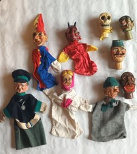 Handpuppen, Handgeschnitzt aus Holz aus den 50'er Jahren