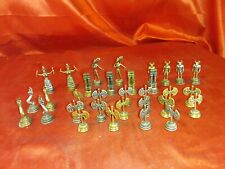 Alte Schach Figuren Messing Metall Erotik Teufel Streitaxt Fabelwesen Volls(4344