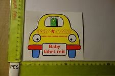 Alter Aufkleber Baby Kind Verkehrssicherheit an Bord fährt mit BABY-MARKT Lübeck