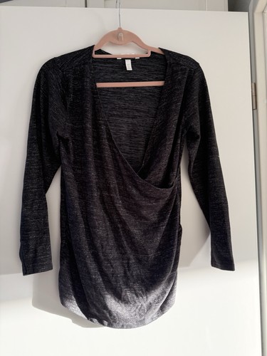 Wickelshirt grau meliert - wickelshirt,