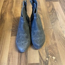 XUZ Boots Leder Grau Blau Stiefel Holz Clogs 41