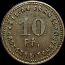 WERTMARKE: 10 Pfennig. KILIAN