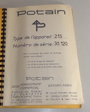 Teilekatalog / Liste des pièces détachées Potain 215 Kran / grue Stand 03/1970