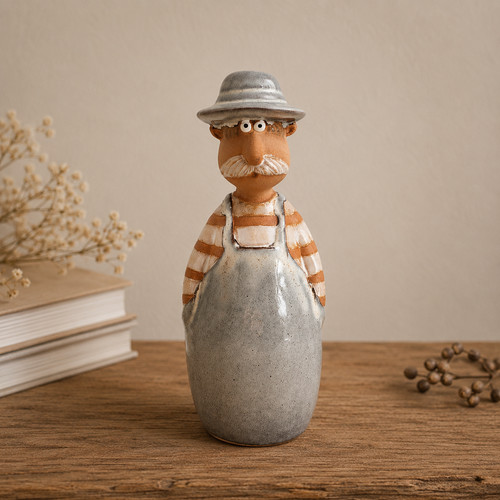 Figur mann mit hut keramik - hut,