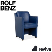 Rolf Benz Leder Sessel Blau Rollen