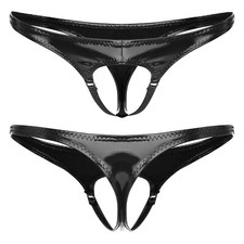 Herren Unterwäsche Leder Thongs Tanga G-strings Niedriger Höschen Sexy Slips