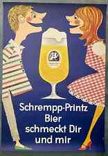 Original Werbeplakat Schrempp-Printz Brauerei Karlsruhe ca. 1960 DIN A 0 