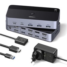 HDMI KVM Switch 2-PC Dual-Monitor 4K60Hz USB 3.0 Umschalter für Windows MacOS...