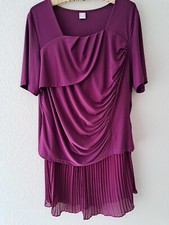 Kleid, zweiteilig, brombeere, Größe 24, Plisseefaltenrock geschichtetes Oberteil