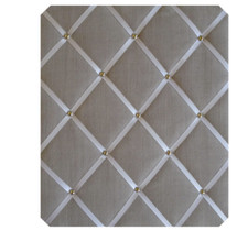 Pinnwand, extra groß, 48 x 60 cm, Scandi-Grau, Leinen mit überkreuzten Bändern