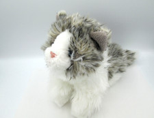 * Schmusetier Kuscheltier - Teddy Hermann Katze grau/weiß Augen blau ca.30cm