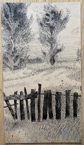 Landschaft mit holzzaun - landschaft,