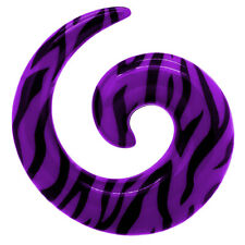 Expander Spirale Zebra Lila Schwarz Taper Acryl Tiermotiv Piercing Tunnel