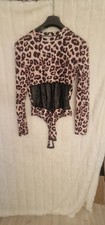 Leopardenbody Mit Netzeinsatz Damen