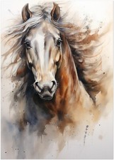 Pferd Poster - Tier Pferde Wandbild Kunstdruck P309N