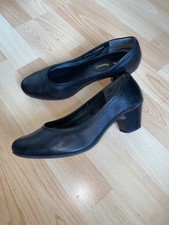 ♥ Hush Puppies Damen Pumps UK 5 Gr 38 Leder Schuhe bequem schwarz Heels ♥