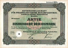 Aktiengesellschaft für Pharmazeutische Bedarfsartikel 1933 100 RM