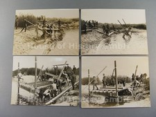 70066: 4 Fotos Pionier Bataillon 3 beim Brückenbau, Pionierbrücke, Steg