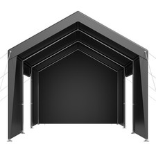 Zeltgarage 6x3x2.9m Carport Garagenzelt Lagerzelt Partyzelt Autoüberdachung Grau