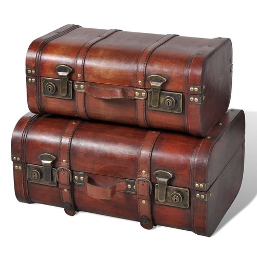 Schatztruhe retro braun - 2x,