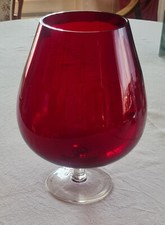 große Rubinrote Ballon-Vase