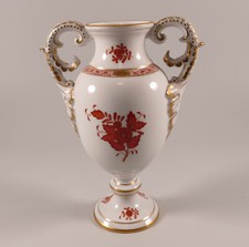 Herend Vase Henkelvase Amphorenform Cachepot CG90 Apponyi Apony orange AOG 21cm